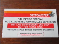Winchester LE FBI 38 Special +P+ 110gr Jacketed Controlled Expansion - San Diego